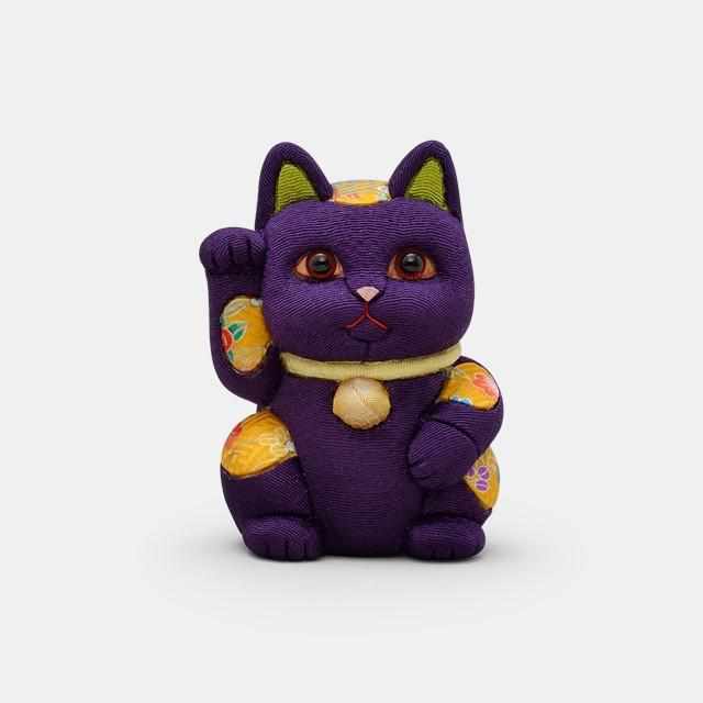 [招手（幸運）貓] Maneki Neko，風水（紫色）表明您的能力放鬆| edo藝術娃娃