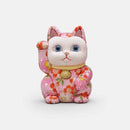 [BECKONING (LUCKY) CAT] MANEKI NEKO, YUZEN PEACH (S) | EDO ART DOLLS | KAKINUMA DOLLS