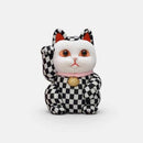 [BECKONING (LUCKY) CAT] MANEKI NEKO ,CHECKERED PATTERN (S) | EDO ART DOLLS | KAKINUMA DOLLS