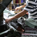 [SCARF] STALL YASURAGI ERIMAKI (GRAY × BROWN × NAVY × PURPLE) | GUNNAI TEXTILES| FUJI SAKURA