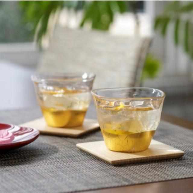 [MUG (CUP)] PENETRATION COLD TEA GLASS & COASTER (2 PIECES) | HAKUICHI | KANAZAWA GOLD LEAF