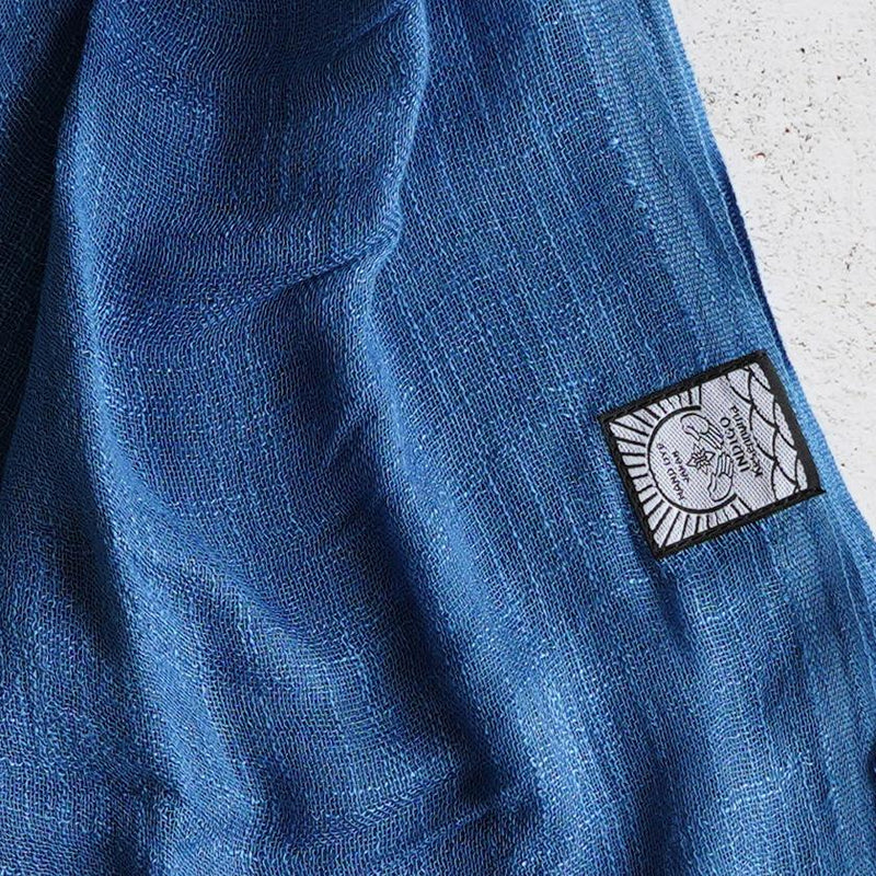 [圍巾]圍巾（D）| miutt |噴墨和天然靛藍植物偷（淺藍色）|手染色