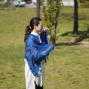 [SCARF] HAND-DYED STOLE WITH NATURAL INDIGO (3 TIMES DYED) | INDIGO DYEING| INDIGO KESENNUMA