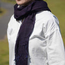 [SCARF] HAND-DYED STOLE WITH NATURAL INDIGO (7 TIMES DYED) | INDIGO DYEING| INDIGO KESENNUMA
