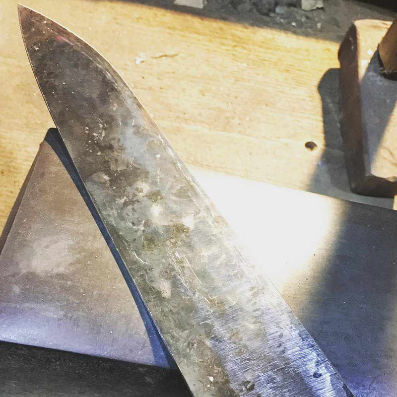 [廚房（廚師）刀]這個偽造的風嵴Deba刀180mm | Echizen鍛造刀片
