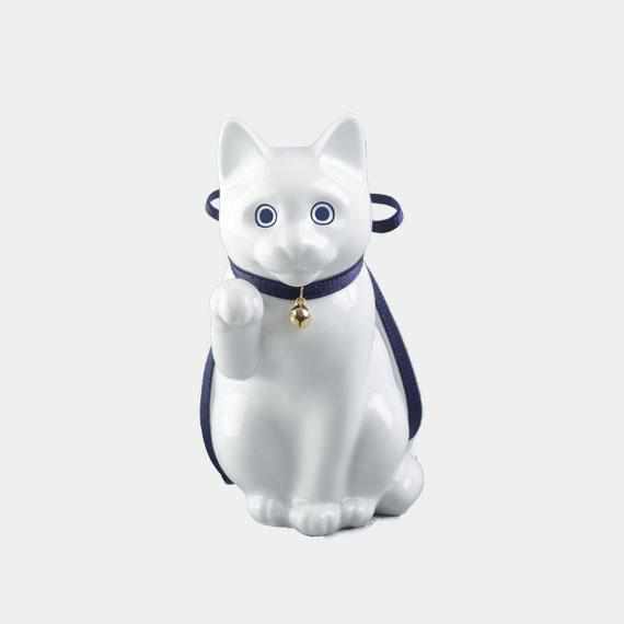 [BECKONING (LUCKY) CAT] MANEKINEKO BANK FIRST MODEL WHITE (M) | KATA KOTO | HIZEN YOSHIDA WARES