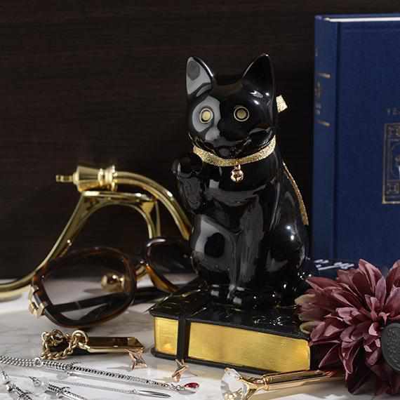 [BECKONING (LUCKY) CAT] MANEKINEKO BANK FIRST MODEL BLACK (M) | KATA KOTO | HIZEN YOSHIDA WARES