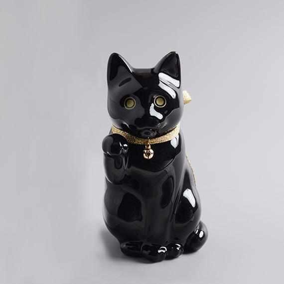 [BECKONING (LUCKY) CAT] MANEKINEKO BANK FIRST MODEL BLACK (M) | KATA KOTO | HIZEN YOSHIDA WARES