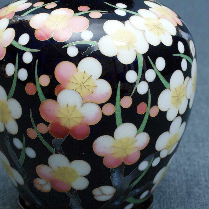 【花瓶】線裝花瓶3個球形黑色透明李子花瓶|歐瓦裡景泰藍