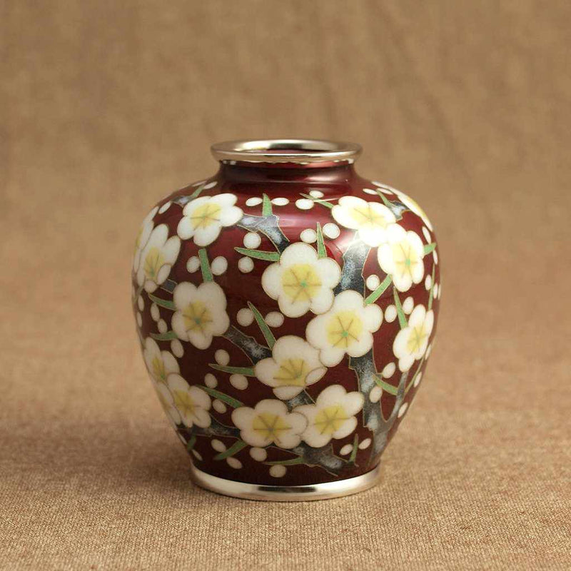 【花瓶】線裝花瓶3個球形紅色透明李子花瓶|歐瓦裡景泰藍