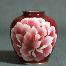 [VASE] WIRED VASE 3 BALL-SHAPED RED TRANSPARENT PEONY VASE | OWARI CLOISONNE