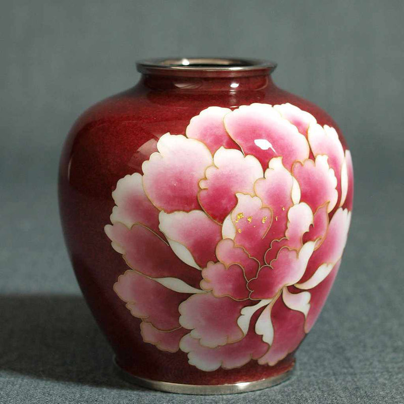 [花瓶]有線花瓶3球形紅色透明牡丹花瓶| Owari Cloisonne.