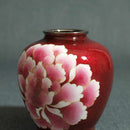 [VASE] WIRED VASE 3 BALL-SHAPED RED TRANSPARENT PEONY VASE | OWARI CLOISONNE