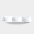 [LARGE PLATE (PLATTER)] WHITE PORCELAIN MOSS 3 PARTITION PLATE | MARUMO KATO POTTERY | MINO WARES
