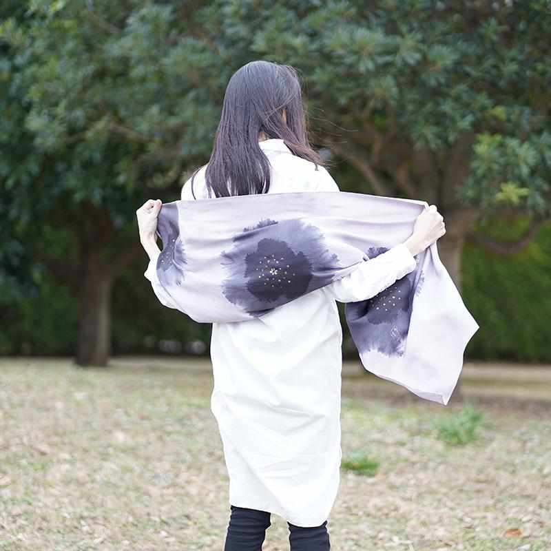 [STOLE] NASHIJI-MON GRAY | MIKAMO SANROKU WORKS | TIE DYEING