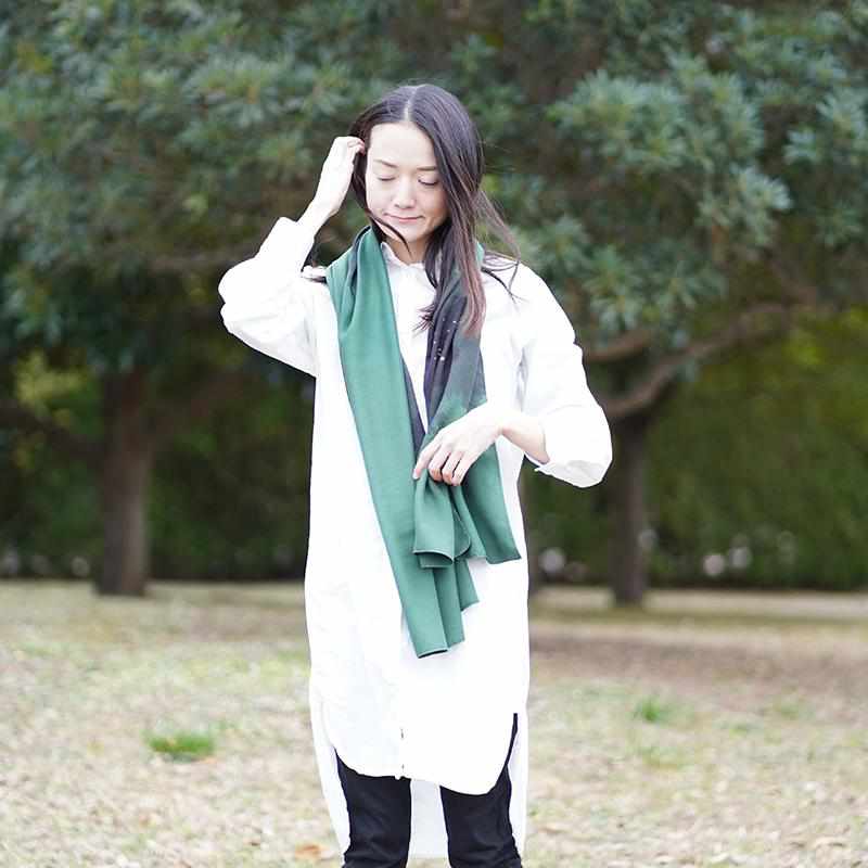 [STOLE] NASHIJI-MON GREEN | MIKAMO SANROKU WORKS | TIE DYEING