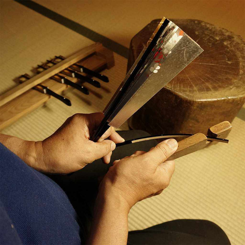 [HAND FAN] MEN'S PAPER FAN THIRTY-SIX VIEWS OF TOMITAKE RED FUJI | KYOTO FOLDING FANS | OHNISHI TSUNE SHOTEN