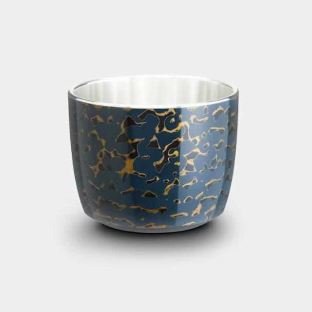 [SAKE CUP] TSUGARU FINISH GUINOMI TANG NURI BLUE | OSAKA NANIWA PEWTER WARE