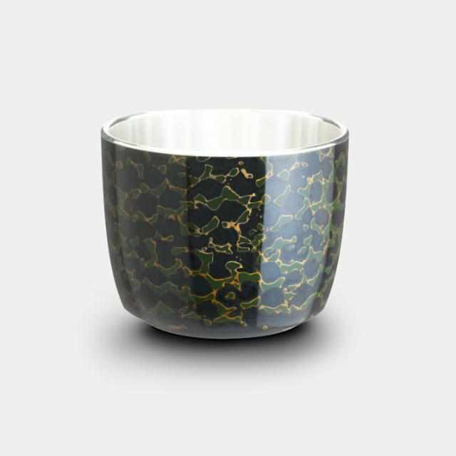 [SAKE CUP] TSUGARU FINISH GUINOMI TANG DYNASTY GREEN | OSAKA NANIWA PEWTER WARE