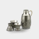 [SAKE BOTTLE] SAKE SET HAGOROMO (WITH FEET) | OSAKA NANIWA PEWTER WARE