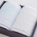 [TOWELS] "IRODORI" FACE TOWEL SET OF 2 (BLUE / WHITE) | IMABARI TOWELS