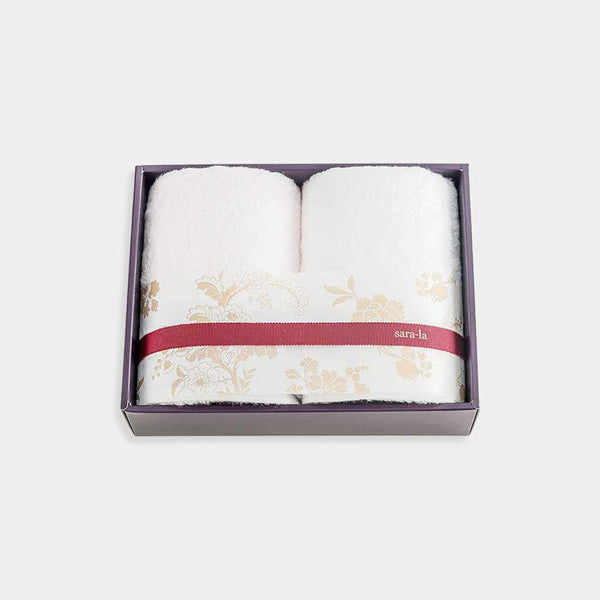 [毛巾]Sarala“Irodori”面巾2件套（粉色/白色）| Imabari毛巾