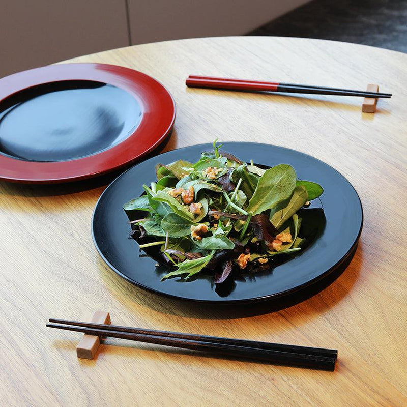 [PLATE SET] COLOR LACQUER BLACK (PLATE & CHOPSTICKS) | BECOS ORIGINAL