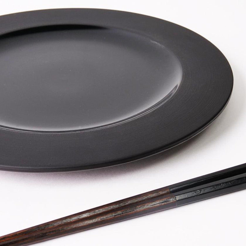 [PLATE SET] COLOR LACQUER BLACK (PLATE & CHOPSTICKS) | BECOS ORIGINAL