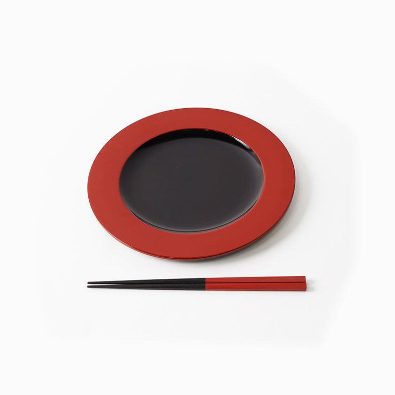 [PLATE SET] COLOR LACQUER RED (PLATE & CHOPSTICKS) | BECOS ORIGINAL