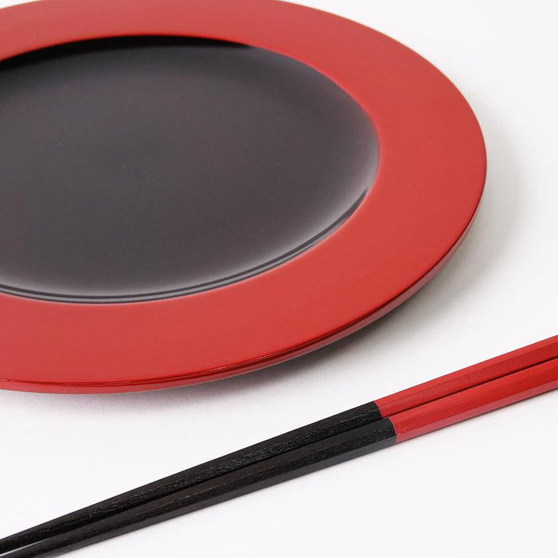 [PLATE SET] COLOR LACQUER RED (PLATE & CHOPSTICKS) | BECOS ORIGINAL