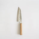 [KITCHEN (CHEF) KNIFE] AUS10 HAMMERED DAMASCUS OAK OCTAGONAL HANDLE 170 | BECOS ORIGINAL