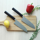 [KITCHEN (CHEF) KNIFE] V10 DAMASCUS, 31 LAYERS INDIGO-DYED BLACK OCTAGONAL OAK HANDLE  | BECOS ORIGINAL