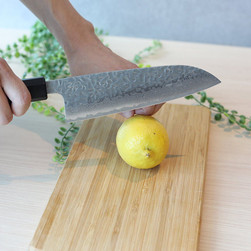[廚房（廚師）刀] AUS10大馬士革靛藍八角形橡木手柄| Becos原創