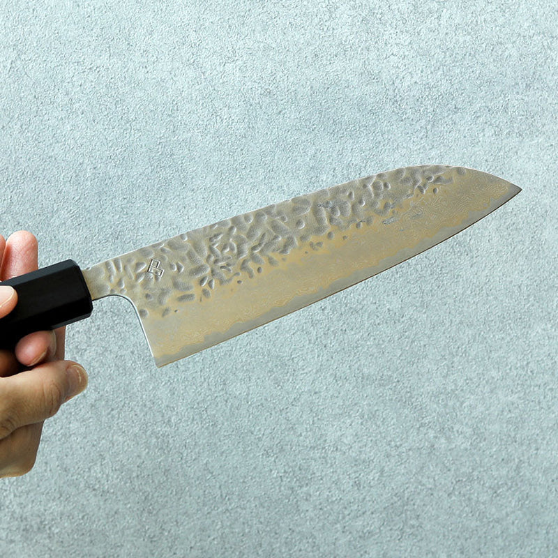 [廚房（廚師）刀] AUS10大馬士革靛藍八角形橡木手柄| Becos原創