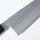 [KITCHEN (CHEF) KNIFE] AUS10 DAMASCUS INDIGO-DYED  BLACK OCTAGONAL OAK HANDLE | BECOS ORIGINAL