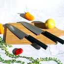 [KITCHEN (CHEF) KNIFE] V10 DAMASCUS, 31 LAYERS INDIGO-DYED BLUE OCTAGONAL OAK HANDLE | BECOS ORIGINAL