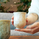 [JAPANESE TEA CUP] FLOWER CRYSTAL (GREEN TEA) YUNOMI (2-PIECE SET) | TOUAN | KYOTO-KIYOMIZU WARES