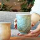 [JAPANESE TEA CUP] FLOWER CRYSTAL (GREEN TEA) YUNOMI (2-PIECE SET) | TOUAN | KYOTO-KIYOMIZU WARES