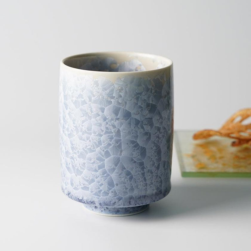 [JAPANESE TEA CUP] FLOWER CRYSTAL (GINFUJI) YUNOMI | TOUAN | KYOTO-KIYOMIZU WARES