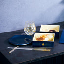 [PLATE] KAGA SHIKISAI FLOWER DEEP BLUE | KANAZAWA GOLD LEAF | HAKUICHI