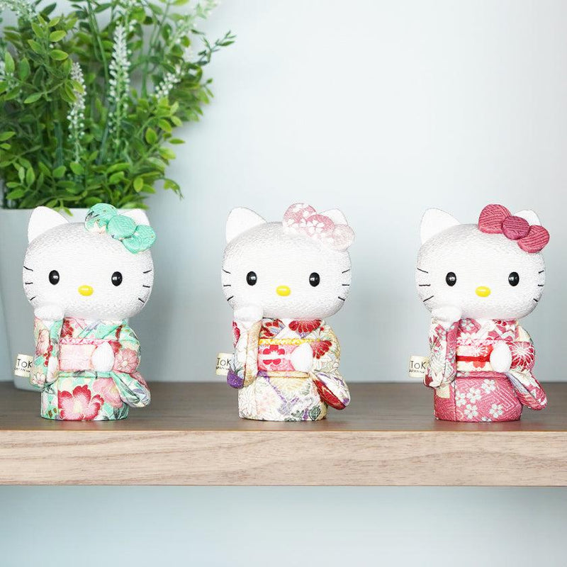 [BECKONING (LUCKY) CAT] HELLO KITTY (GREEN) | EDO ART DOLLS | KAKINUMA DOLLS