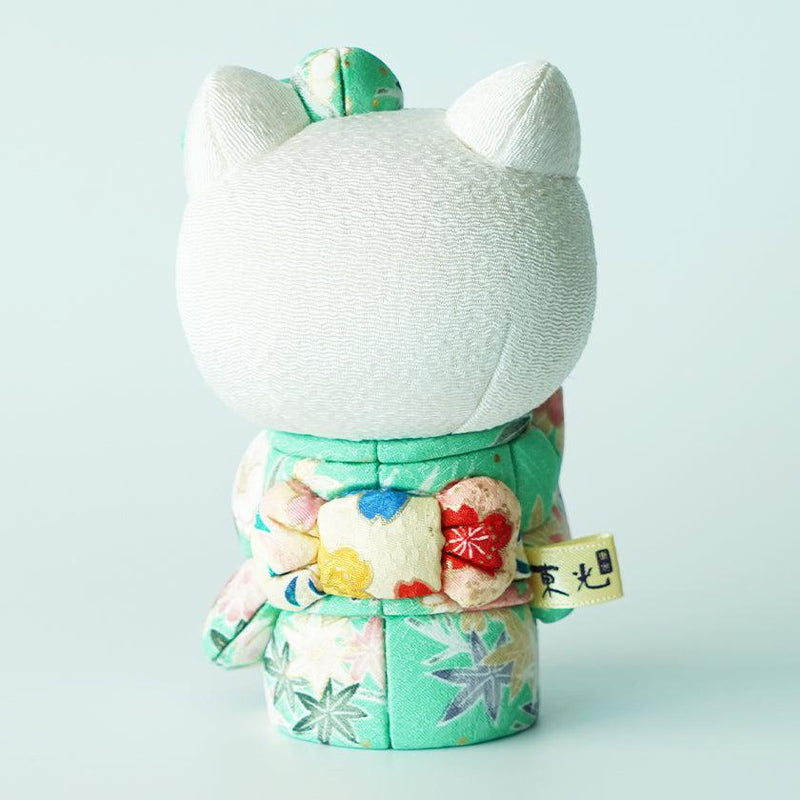 [BECKONING (LUCKY) CAT] HELLO KITTY (GREEN) | EDO ART DOLLS | KAKINUMA DOLLS