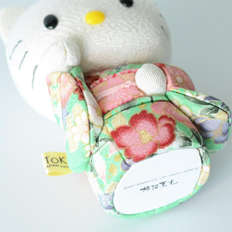 [BECKONING (LUCKY) CAT] HELLO KITTY (GREEN) | EDO ART DOLLS | KAKINUMA DOLLS