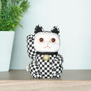 [BECKONING (LUCKY) CAT] MANEKI NEKO CHECKERED PATTERN BLACK (L) | EDO ART DOLLS | KAKINUMA DOLLS