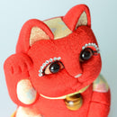 [BECKONING (LUCKY) CAT] MANEKI NEKO FENG SHUI DX RED (M) | EDO ART DOLLS | KAKINUMA DOLLS