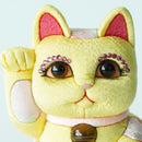 [BECKONING (LUCKY) CAT] MANEKI NEKO FENG SHUI DX YELLOW (M) | EDO ART DOLLS | KAKINUMA DOLLS