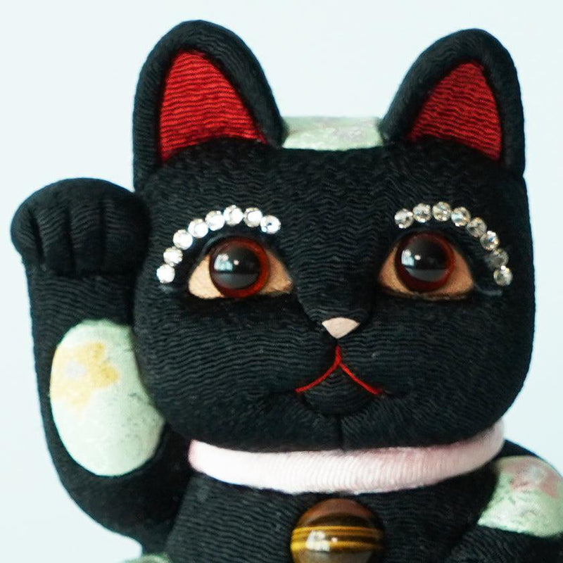 [BECKONING (LUCKY) CAT] MANEKI NEKO FENG SHUI DX BLACK (M) | EDO ART DOLLS | KAKINUMA DOLLS