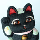 [BECKONING (LUCKY) CAT] MANEKI NEKO FENG SHUI DX BLACK (M) | EDO ART DOLLS | KAKINUMA DOLLS