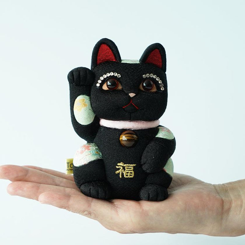 [Beckoning（Lucky）CAT] Maneki Neko Feng Shui DX Black（M）|江戶藝術娃娃