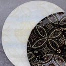[LARGE PLATE] PLATE SHIPPO PATTERN  WHITE & BLACK 2-PIECE SET | NISHIJIN TEXTILES | RE:NISTA